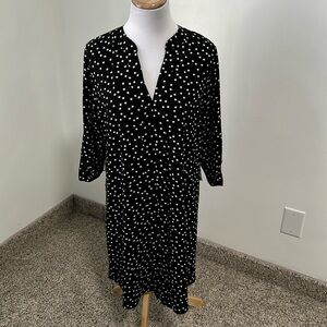 🍏 NWT Always Indigo Polka Dot Swing Dress